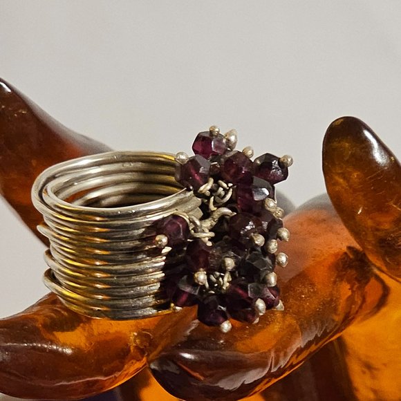 Amethyst Bead cocktail ring - Picture 3 of 7